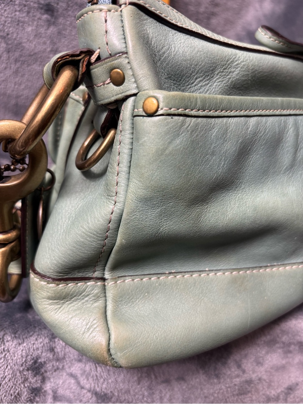 RARE Coach 10328 Legacy 65th Anniversary Double Turnlock Shoulder Bag Pond Blue - Picture 6 of 11